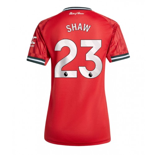 Stroje piłkarskie Manchester United Luke Shaw #23 Koszulka Podstawowej dla damskie 2025-26 Krótki Rękaw